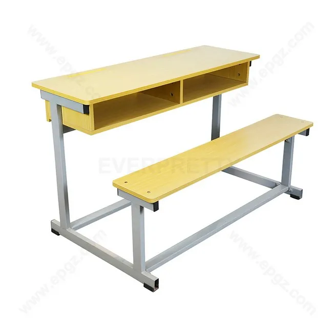 High School Furniture Double Desk and Chair for College