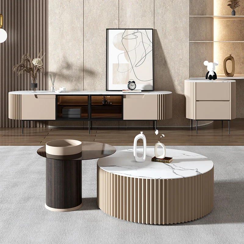 High Quality Ceramic Modern Luxury Small Round Cafe Table Shape Marble Table Tea Coffee Tables