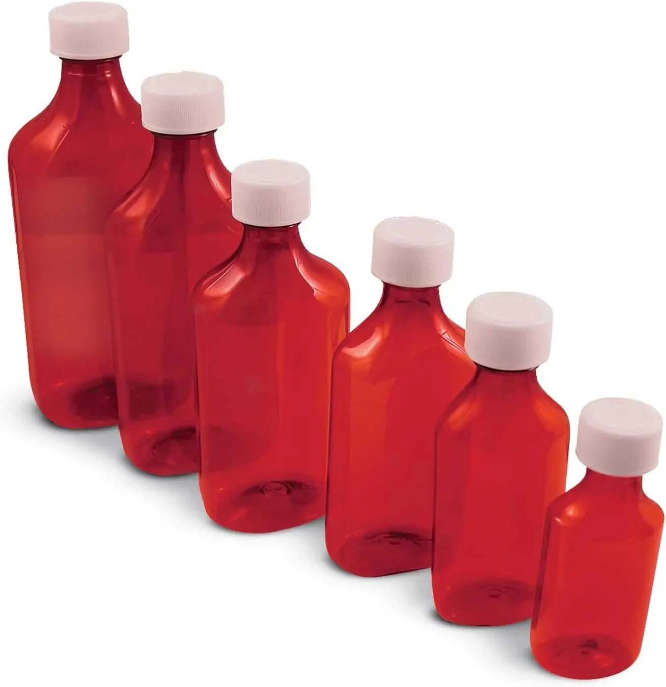 Wholesale Customized 1oz 2oz 3oz 4oz Amber Pharmacy Bottle PET Oval Liquid Bottle with Child Resistant Cap