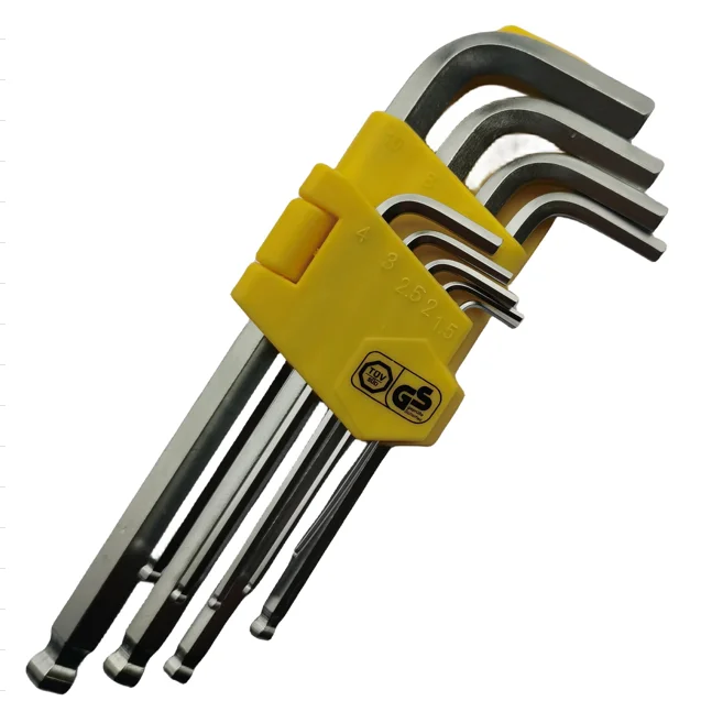 DingQi 9pcs Metric System Hex Allen Key Wrench with T & Flag Handle DIY OEM Customization Supported