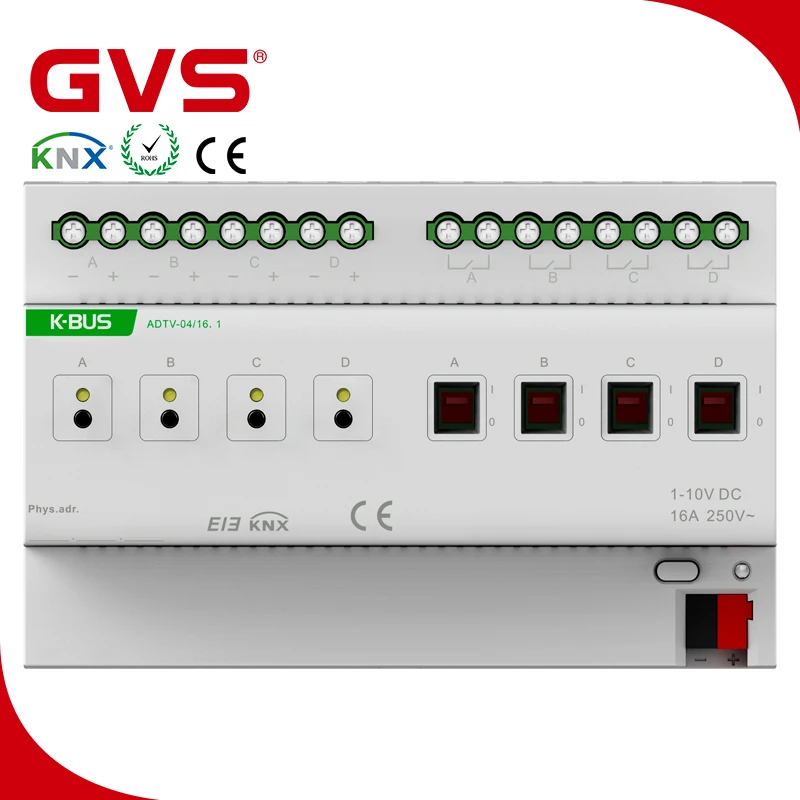 Factory GVS KNX K-bus Smart House Lighting Control System KNX dimmer actuator Actuator Control Module KNX 1-10V Dimmer Actuator