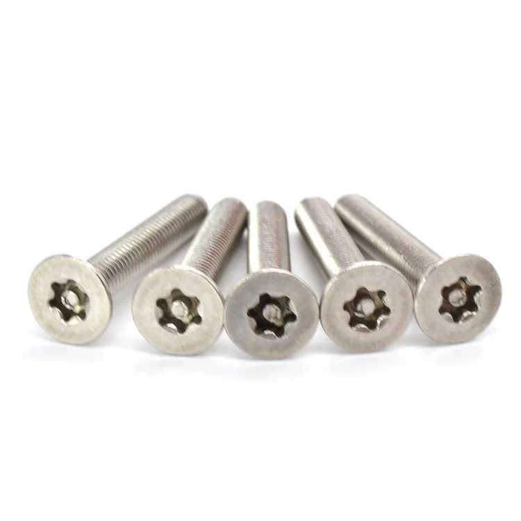 stainless steel countersunk torx flat head security head tamper proof anti-theft screw with pin