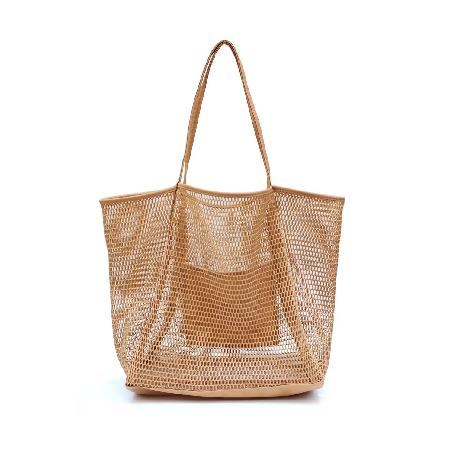 2023 New Large Capacity Ladies Beach Bag Hollowed-Out Mesh Beach Outdoor Travel Storage Tote Mesh Beach Bag