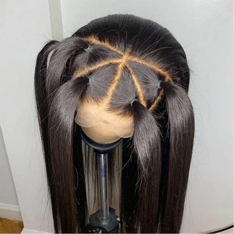 100% Human Hair Full Lace Frontal Wig Pre Plucked Brazilian Full Lace Wigs With Baby Hair For Black Women