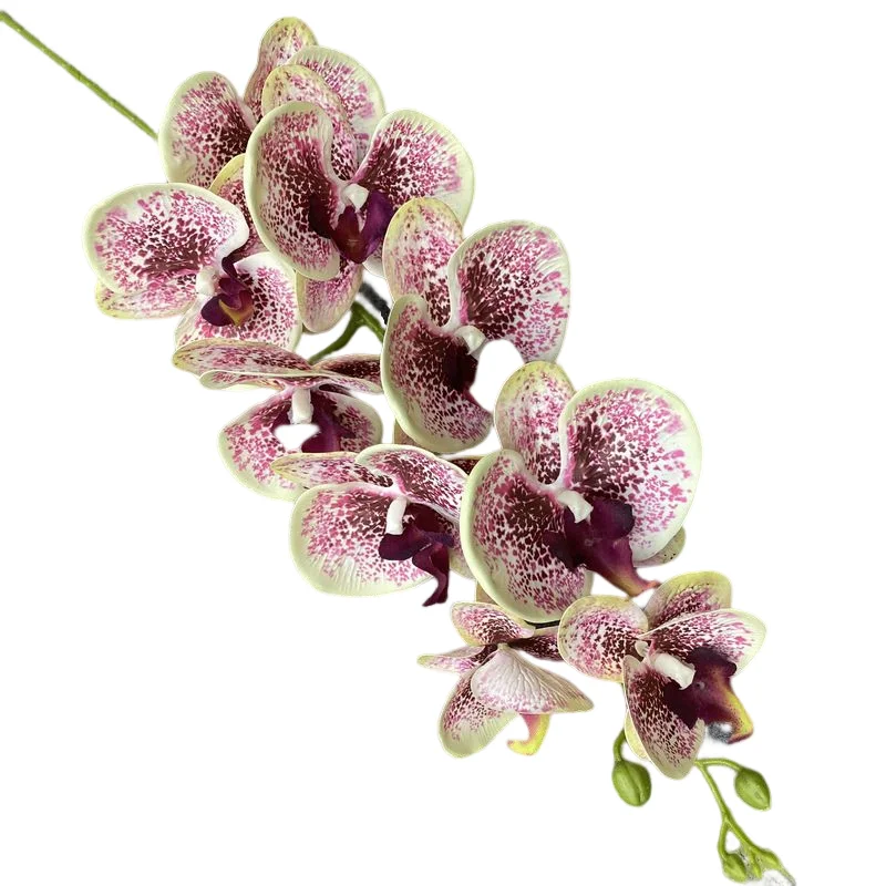 106cm Real Touch Single Stem 3D Printing Butterfly Orchid Simulate 9 Phalaenopsis Artificial Silk Flowers