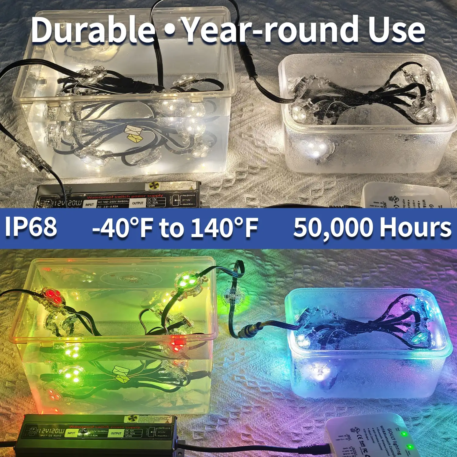 Постоянные Праздничные огни rgbw 12 В 24 светодиодные пиксельные точечные музыкальные синхронизаторы ip68 уличные перманентные Рождественские с треком