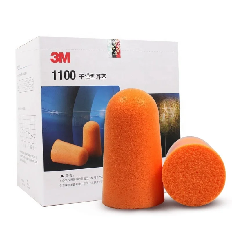 3M 1100 100pairs/bag,Orange Foam Protective Ear Plugs,Safety Ear Plugs