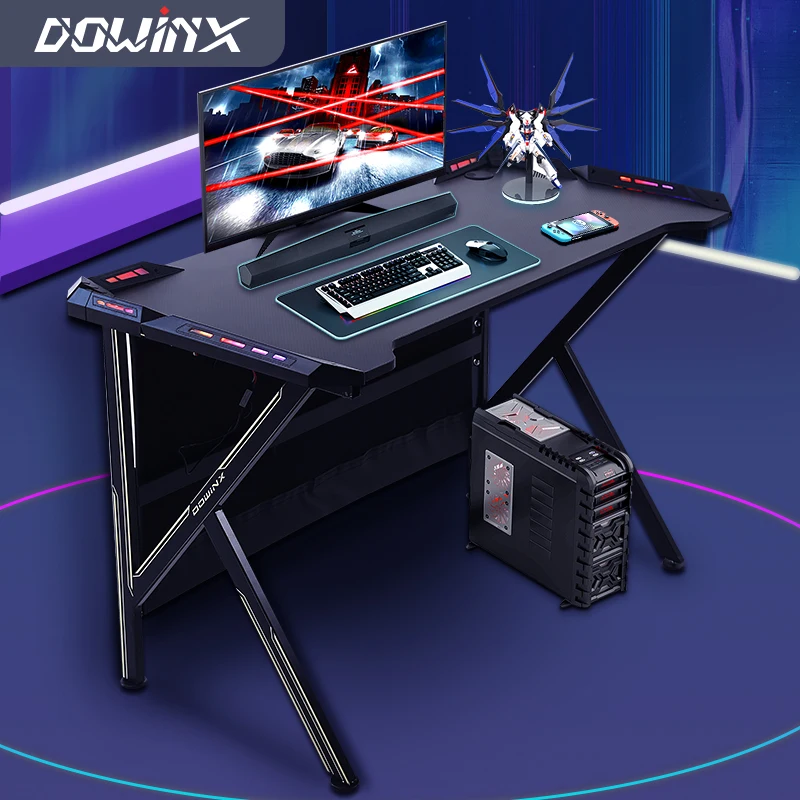 Новый Электрический игровой стол из углеродного волокна с RGB стабильной структурой для ног соревнований и стул