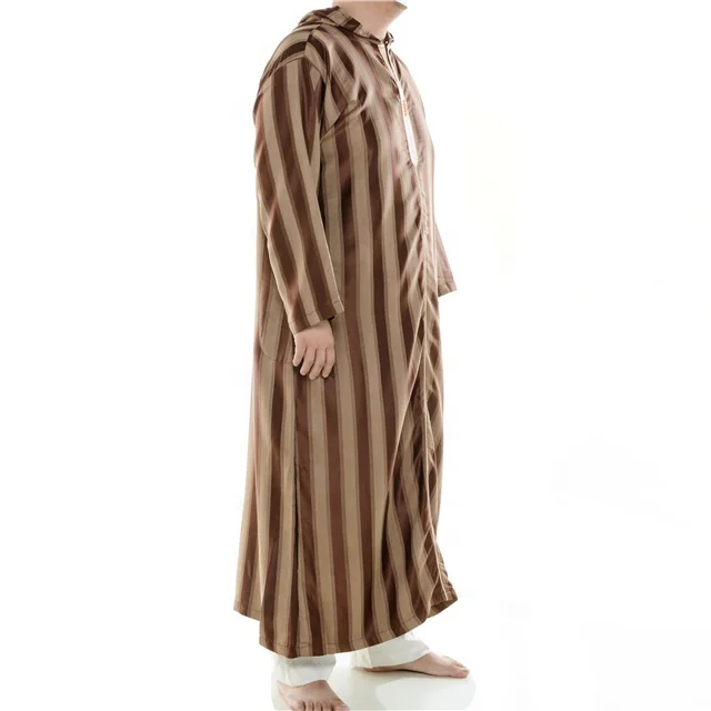 Factory Islamic Clothing Islamic Robe Boubou Jubbah  Muslim Men Abaya Thobe / Thawb Winter Wear with hat
