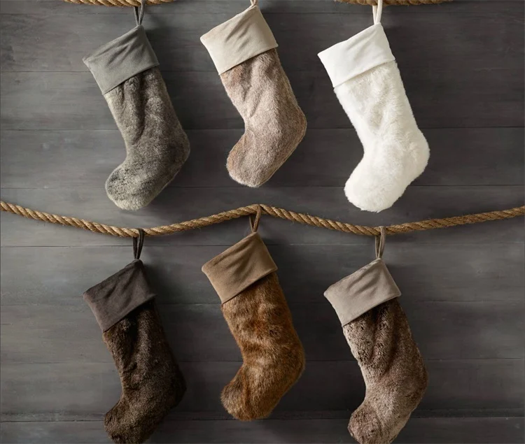 Горячая Распродажа, заводская цена, индивидуальные высококачественные коричневые рождественские чулки