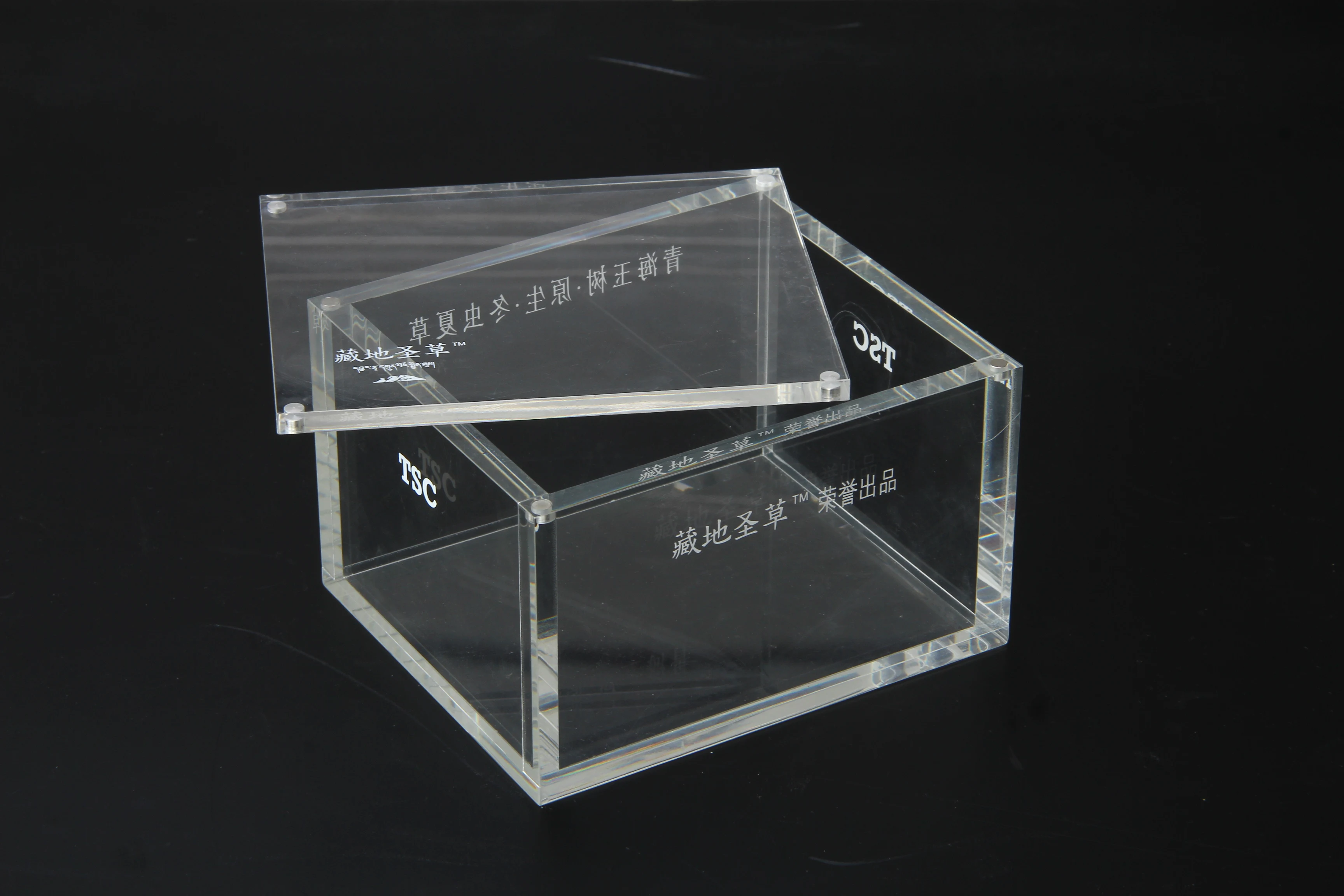 Factory Custom Cube Clear Acrylic Display Case 5 Side Sliding Lid Pocket Monster Booster Box/ Acrylic Booster Box Plexi Box OEM