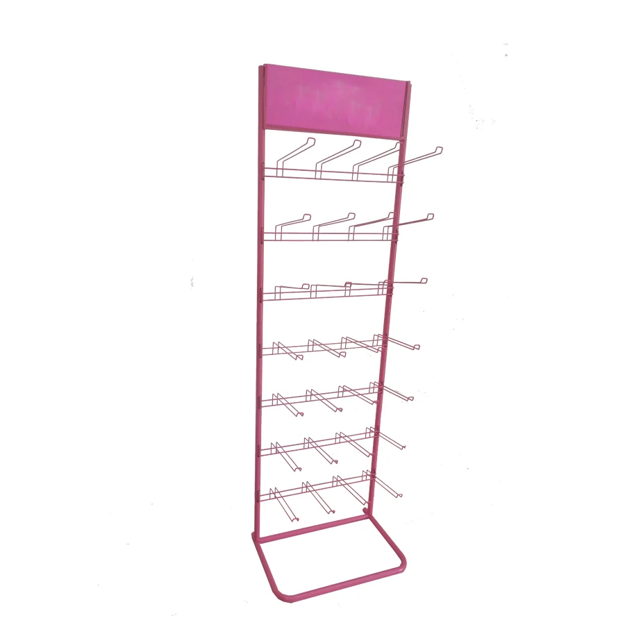 supermarket shop retail store metal display rack wire hook hanging for package candy and nuts display stand