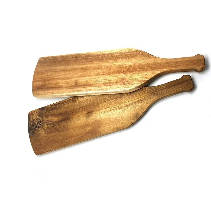 Доска для сервировки хлеба из дерева акации в форме винной бутылки