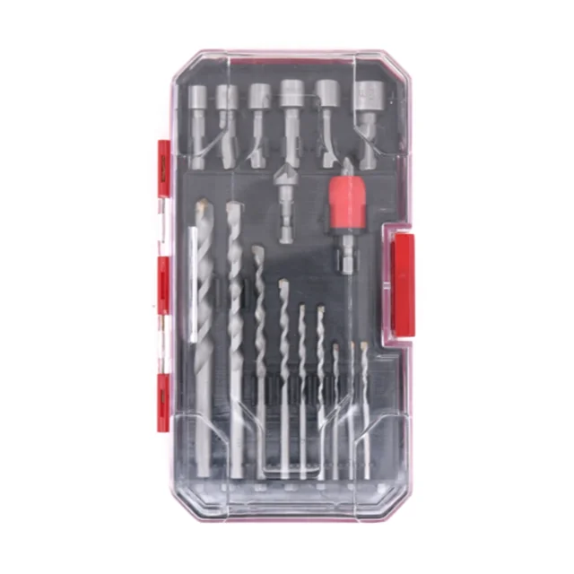 High Quality 37PCS Combined Masonry Drill Bit and Hex Shank Screwdriver Bit Set with Plastic Case