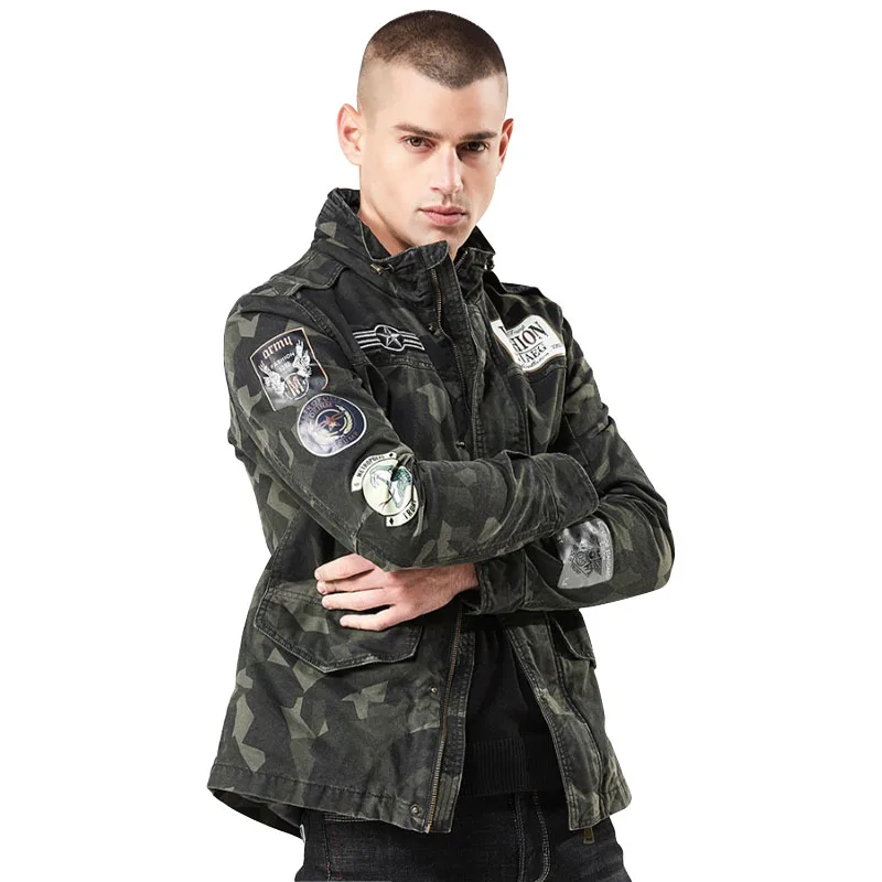 2019 Wholesale mens cotton military jacket autumn jacket puffer jacket