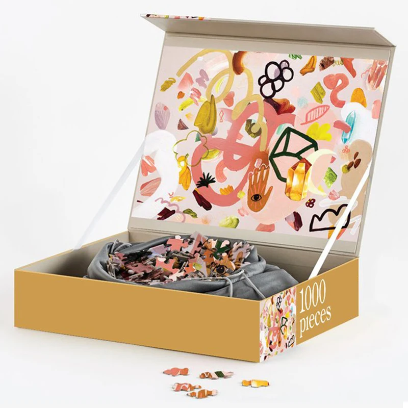 Wholesales customized education professional manufacturer hardboard puzzles game brain teaser colorful paper jigsaw puzzle