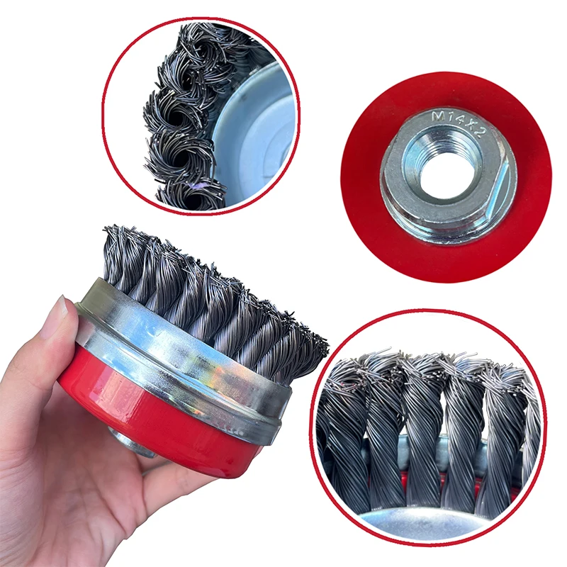 100mm Factory Twisted Knot Bevel Brush Wire Wheel Cup Steel Wire Brush For Angle Grinder