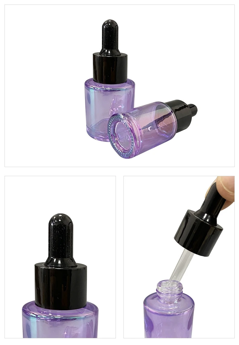 15ml 20ml 40ml 80ml New hot sale 30ml round purple color medical glass dropper bottles