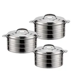 С двойными стенками, хранилище для детского питания и кастрюля горшок, набор из 3 штук с ручками из нержавеющей стали