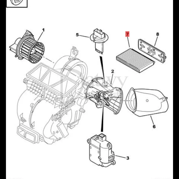 OE 6447KK 9635064380 9636086280 9687459780 1987432079 6479C2 6447NT 6447KK Citroen Peugeot   Cabin Pollen Filter (Brand Datwy)