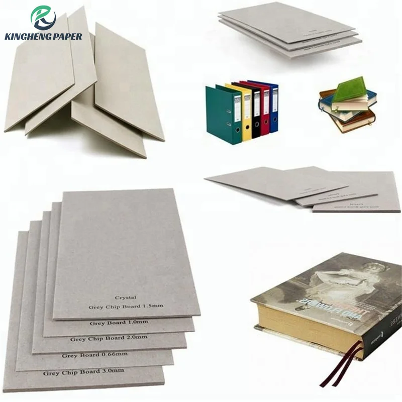 Laminated grey cardboard paper and board for book binding