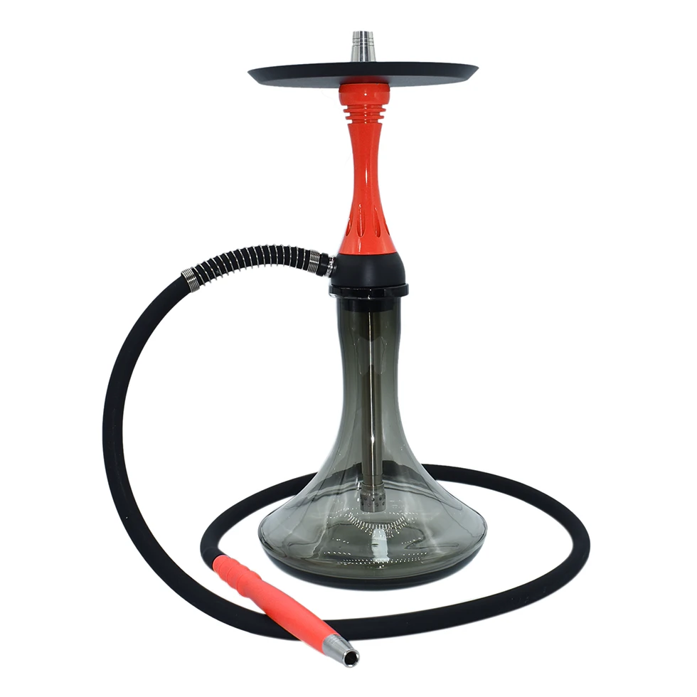 New design Wholesale aluminum alloy smoking luxury glass shisha hookah stainless steel Alpha hookah