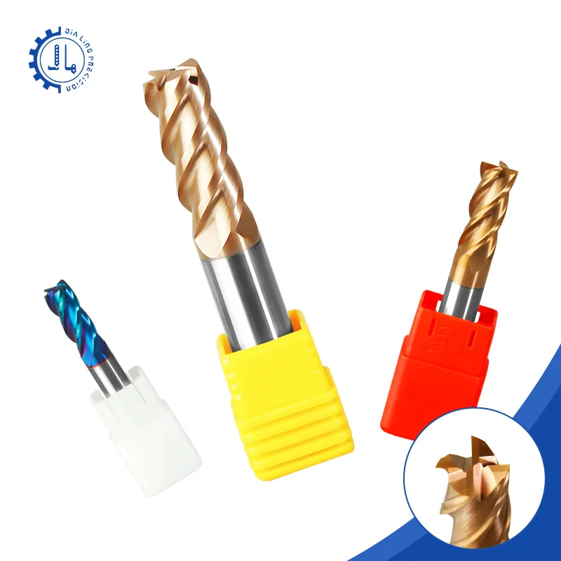 CNC 4 Flutes Corner Radius YG End Mill  Carbide End Milling Cutter Up Cut End Mill Cutter With Nano Blue