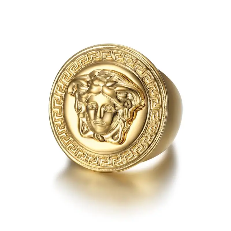 Hip-Hop Style Accessories for Men - 14K Color-Retaining Vacuum Plated Greek Mythology Inspired Ring