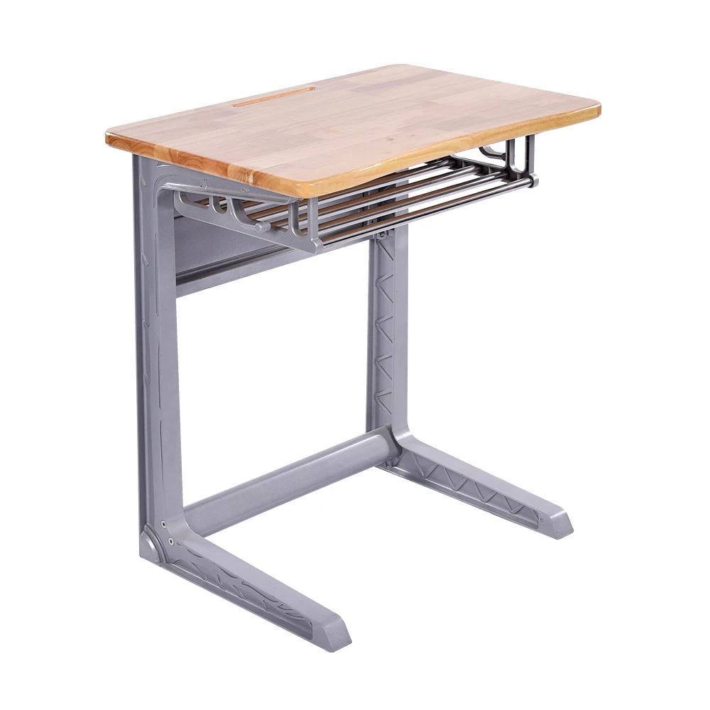 School Furniture Wood Aluminium Frame Single Seater Desk And Chair Set & School Chairs With Desk