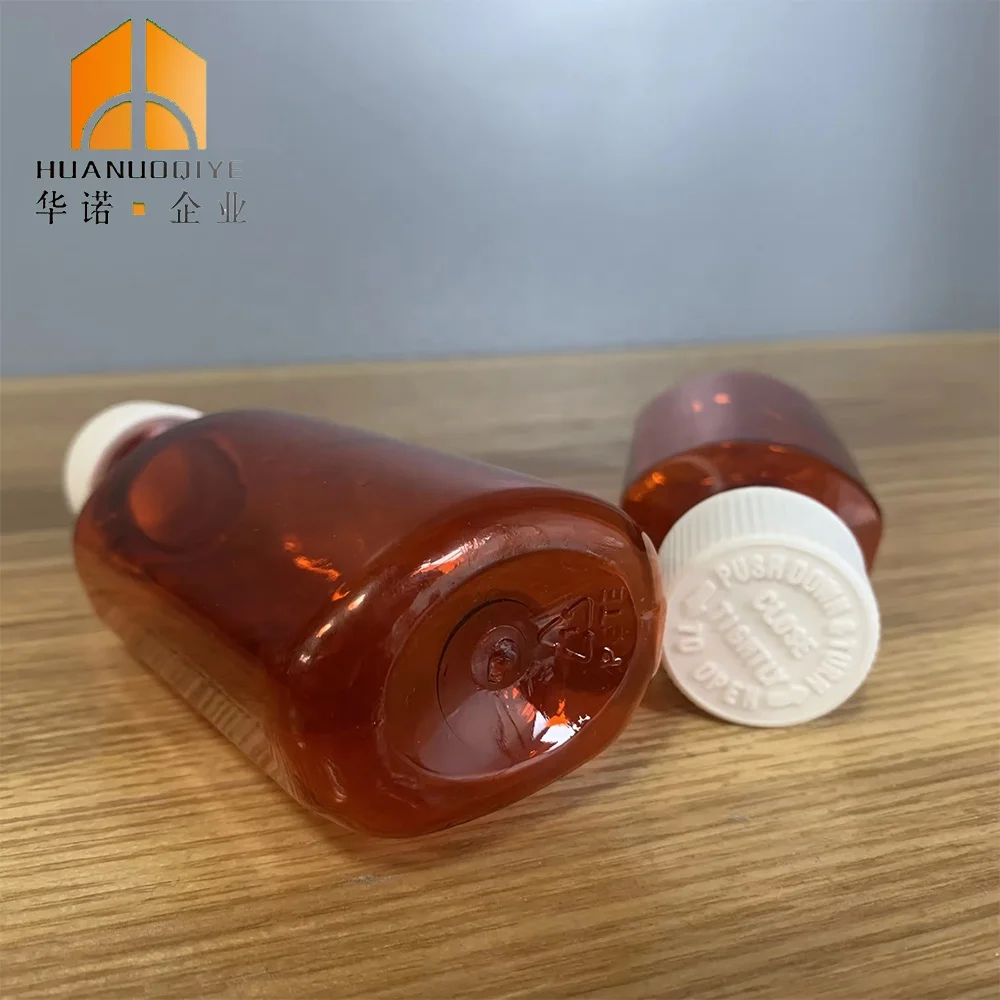2oz 4oz 6oz Medicine Plastic Liquid Bottle Oval Cough Syrup Medicine Container