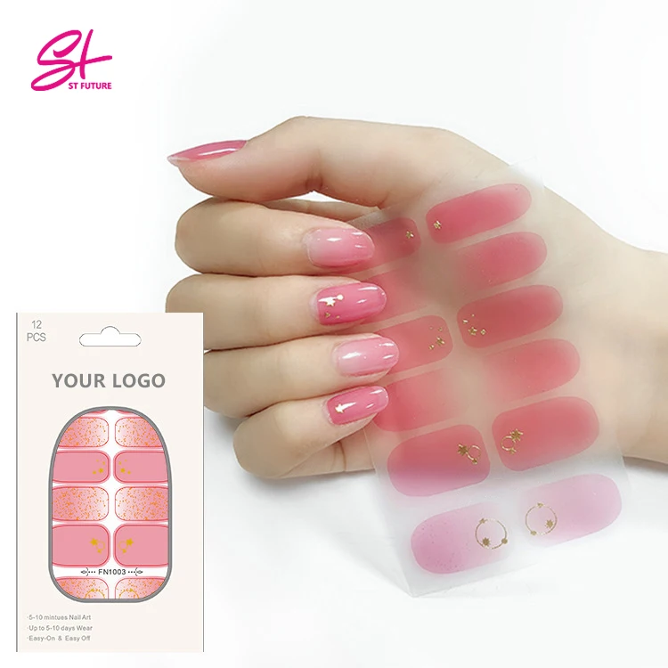 Factory Supply High Quality Designer Nail Stickers Nail Polish Strips Oem 100% Real Nail Polish Sticker