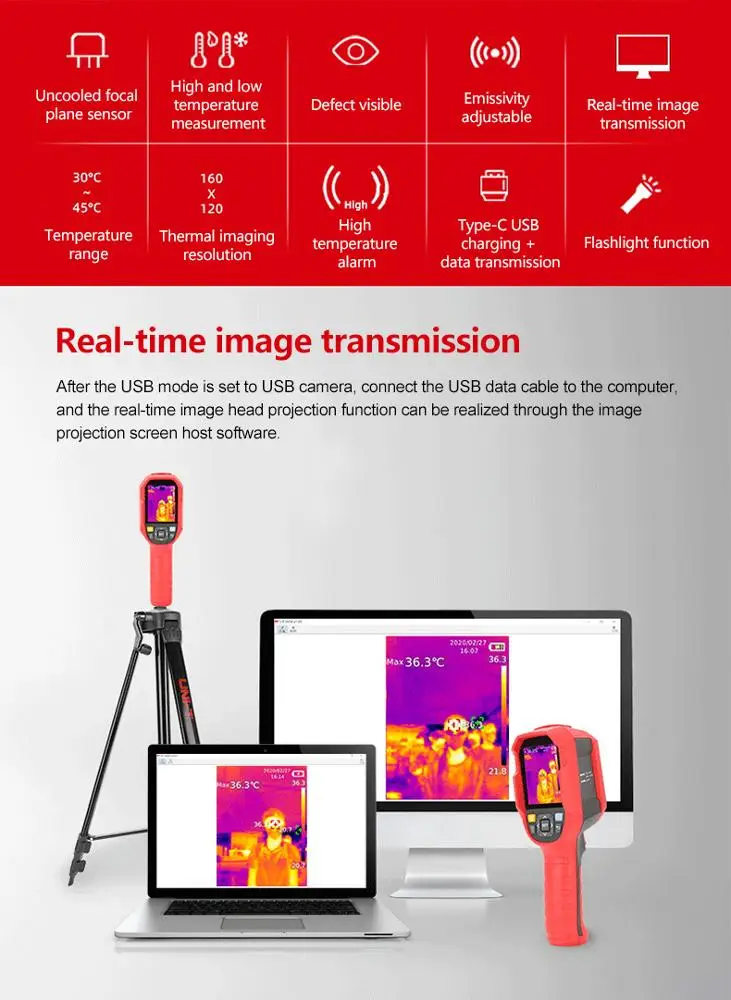 XEAST 2023 Hot Sales Infrared Imaging Camera Thermal Imager  UTi165K Infrared Thermal Imager Camera Dedect Water Wall