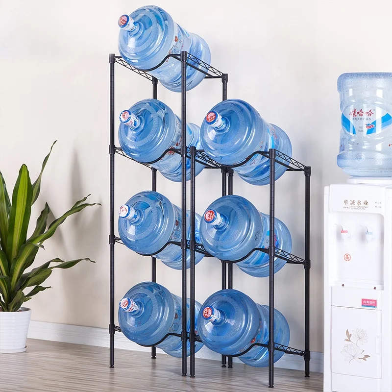 Custom Floor Standing 5 Gallon Water Bottle Storage Rack Holder Water Bucket Dispenser Metal Display Stand