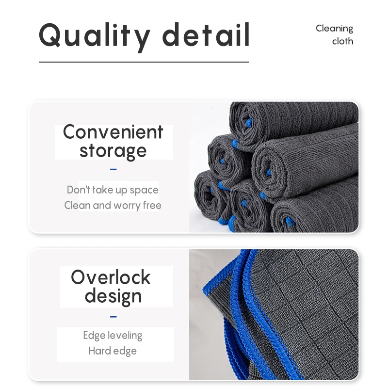 Custom Logo Microfiber Towel Household Kitchen Dishwashing Cloth Absorbent Microfiber Weft Knitted Plaid Cleaning Cloth