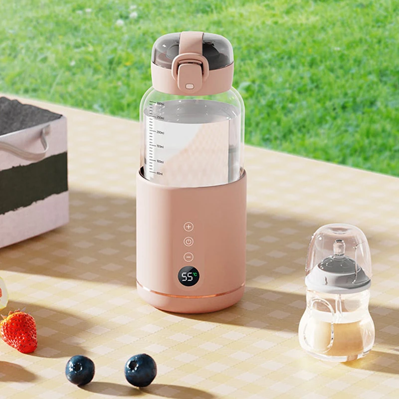 Rechargeable usb electric smart portable baby milk warmer wireless travel bottle warmer cooling and heating car cup holder