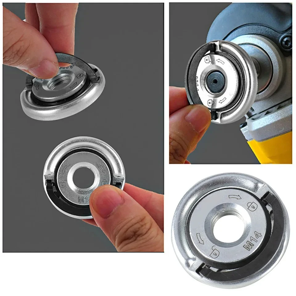 M14 /M10 For 100 Type Angle Grinder Quick Release Self-Locking Grinder Pressing Plate Flange Nut Power Chuck Tools