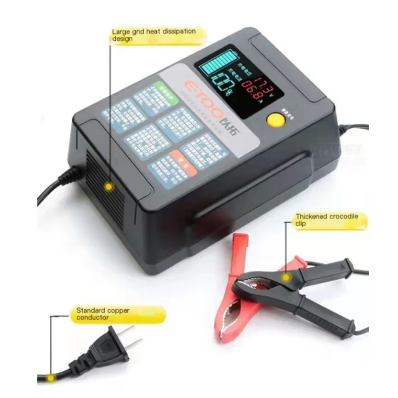 Factory Outlet High Quality Et00 12v 24v Intelligent Repair Car Battery Charger Pulse Repair Lead Acid Battery Charger