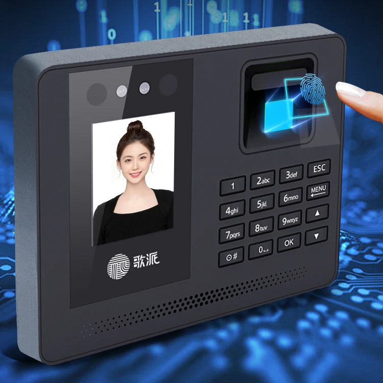 Dual Camera Electronic Time Recorder Facial Fingerprint Recognition Biometric Time Clock For Employees Attendance