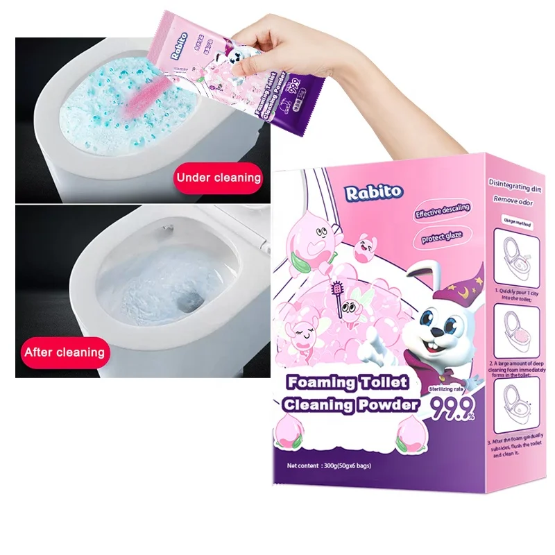 Oxygen Toilet Powder Toilet Cleaner Strong Decontamination Stubborn Stains Yellow Deodorization Foaming Toilet Cleaning Powder
