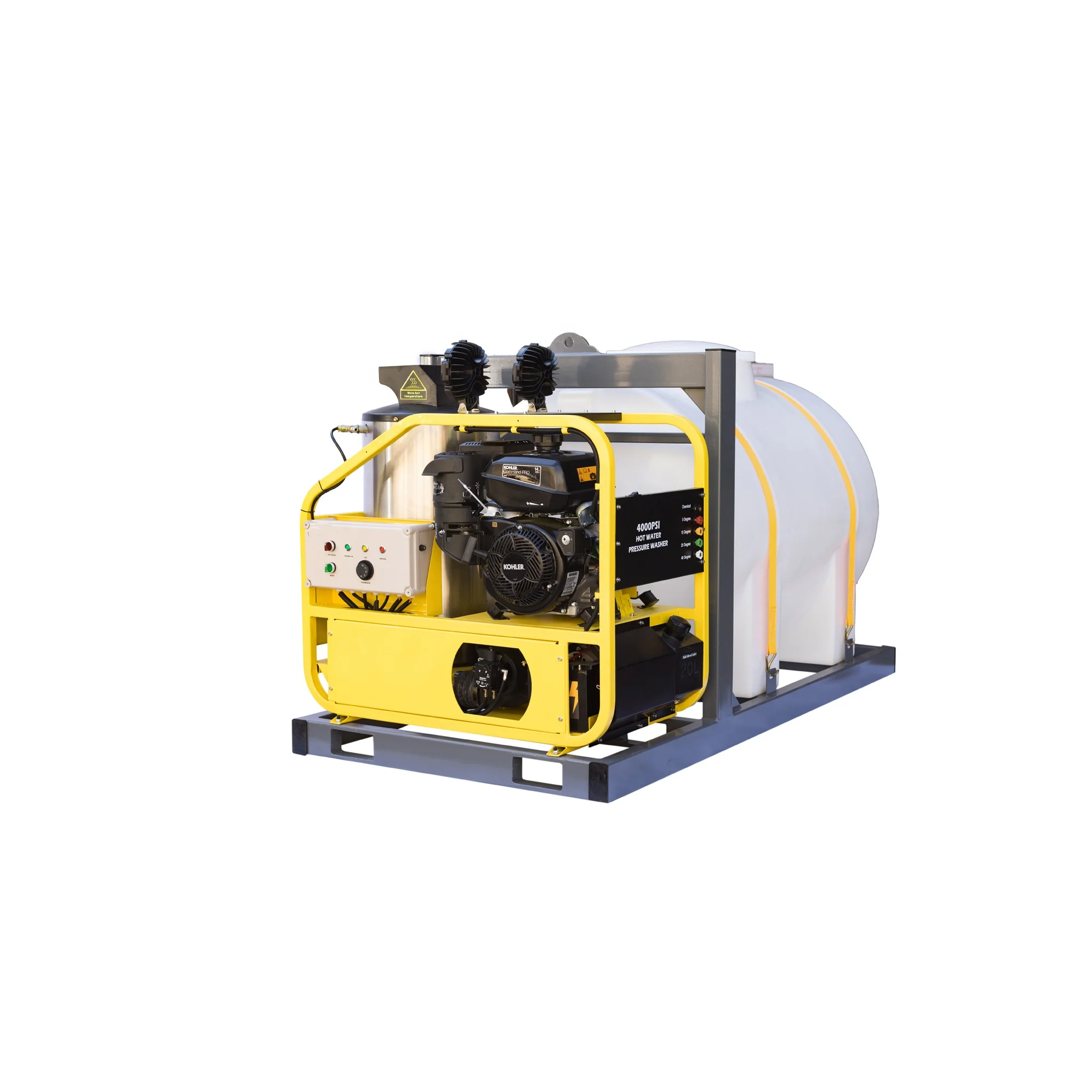 Hot water high pressure washer 13HP/250bar/4000psi  Gasoline engine,with 850L water tank