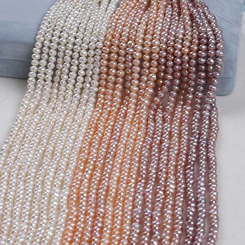 4-5mm Loose Beads Freshwater Pearl Natural Potato Shape Pearl Strands