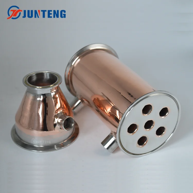 Красный медный дефлегматор спиртовой дистиллятор машина рефлюкс дистилляции конденсатор башня