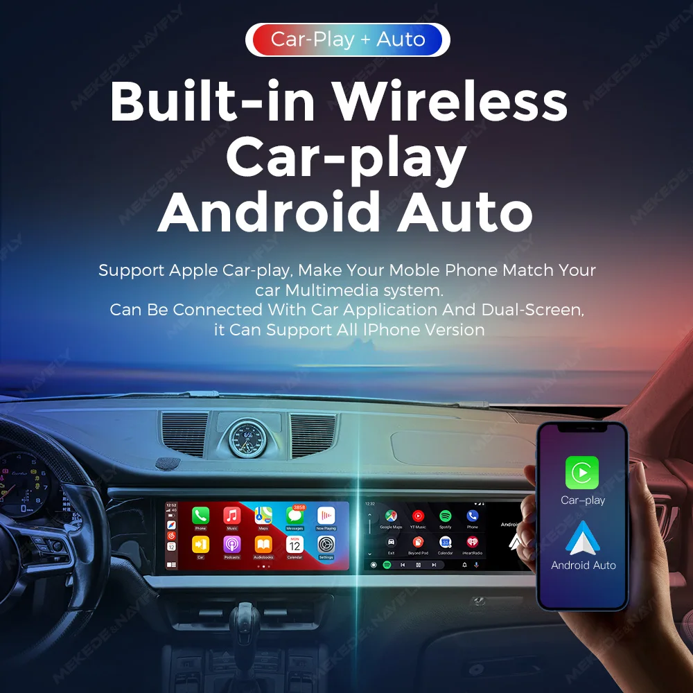 Mekede  MNB 12.3inch dual IPS screen android car radio auto electronics 4G WIFI GPS for Porsche MACAN 2014 2015 2017