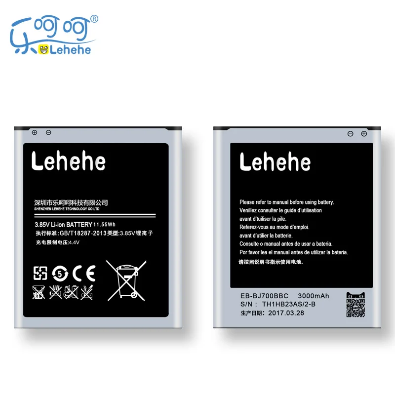 LEHEHE EB-BJ700BBC Battery For Samsung Galaxy J7 J700F J700 3000mAh Cell Phone Replacement phone  battery