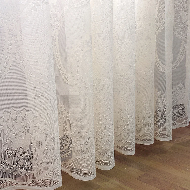 100% polyester voile turkish by roll Tulle embroidery fabric luxury sheer rolls curtain