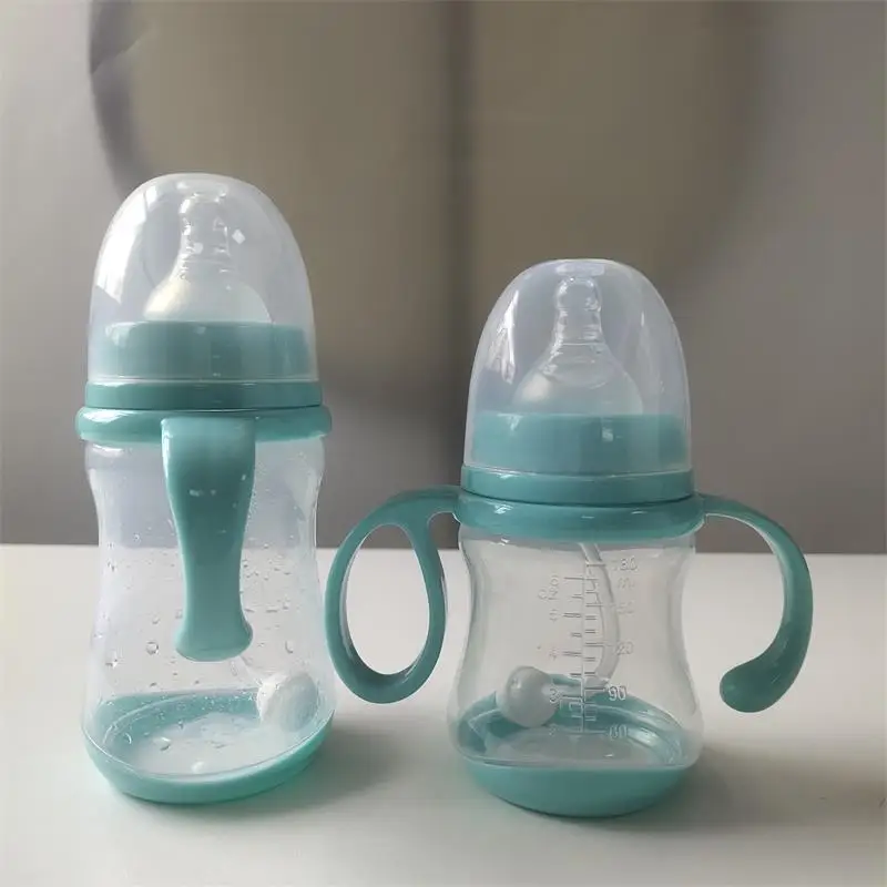 Eco Friendly Baby Bottle No Bisphenol Factory Price Silicone Baby Bottle Baby Reusable Milk Bottle Thermometer