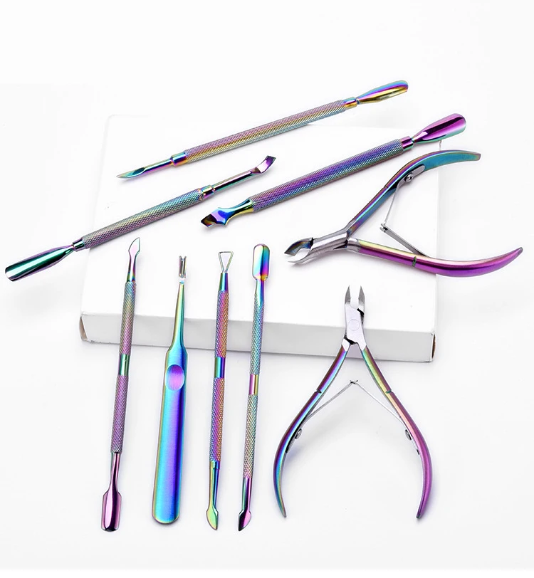 Stainless Steel Rainbow Color Manicure Tools Nail Nipper/Cuticle Remover/Cuticle Trimmer /Pusher