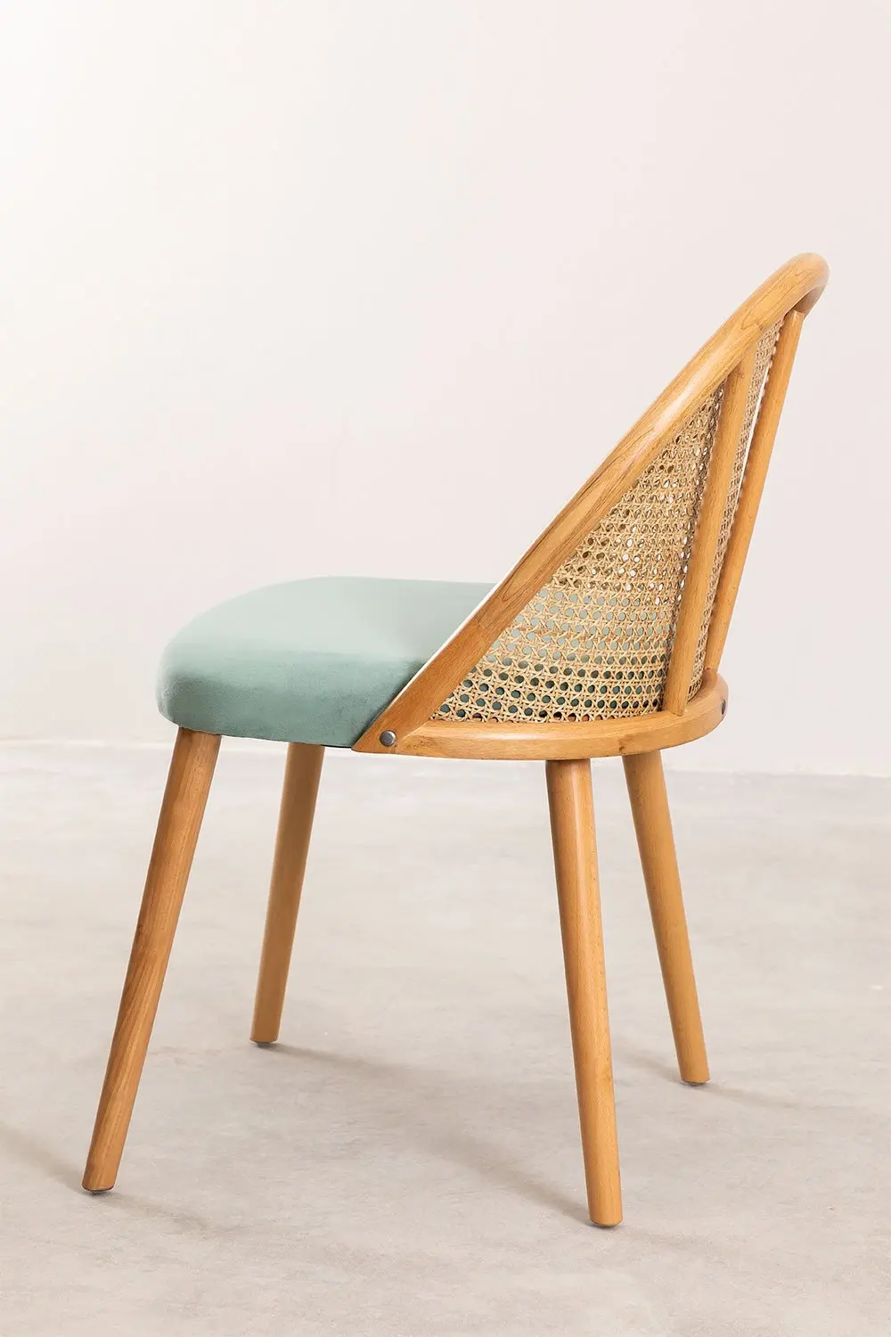 Simple And Stylish Restaurant Furniture Wooden Dining Chair Natural Rattan Chair  New Model Silla Comedor Cane Chair