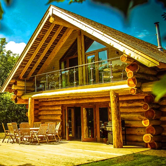 
Timber frame wooden house with big windows log home low cost woodhouse 