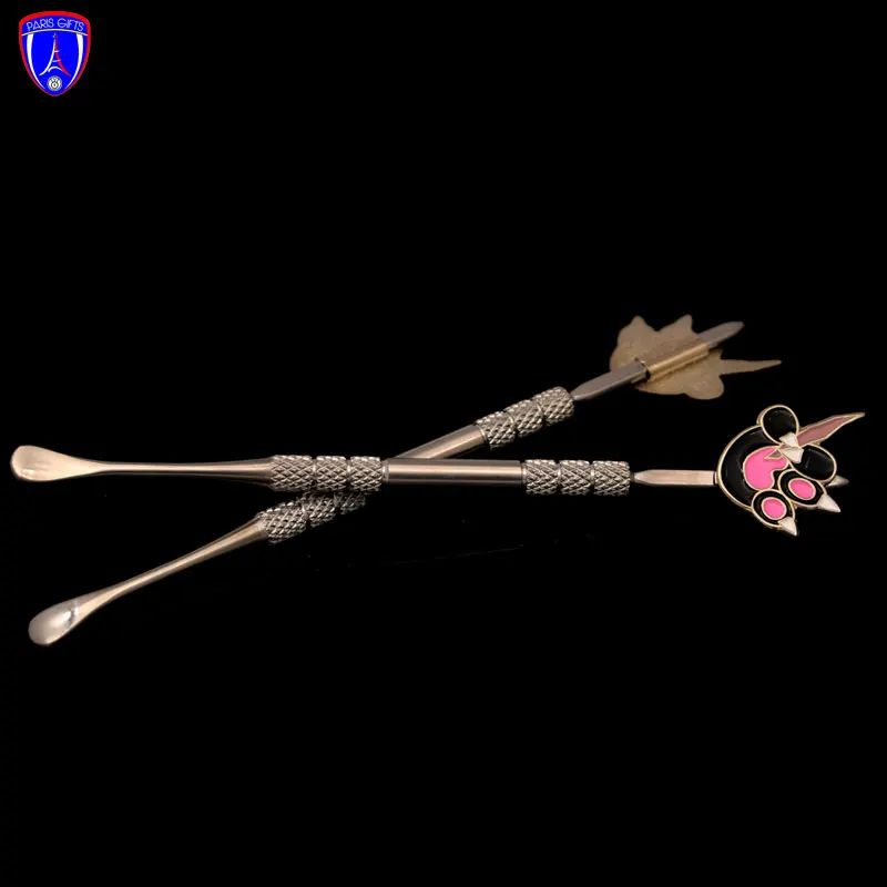 Metal badge paste spoon tools wax creative cartoon gold and silver pipe spoon Wax Tool Carving steel wax mini spoon tool